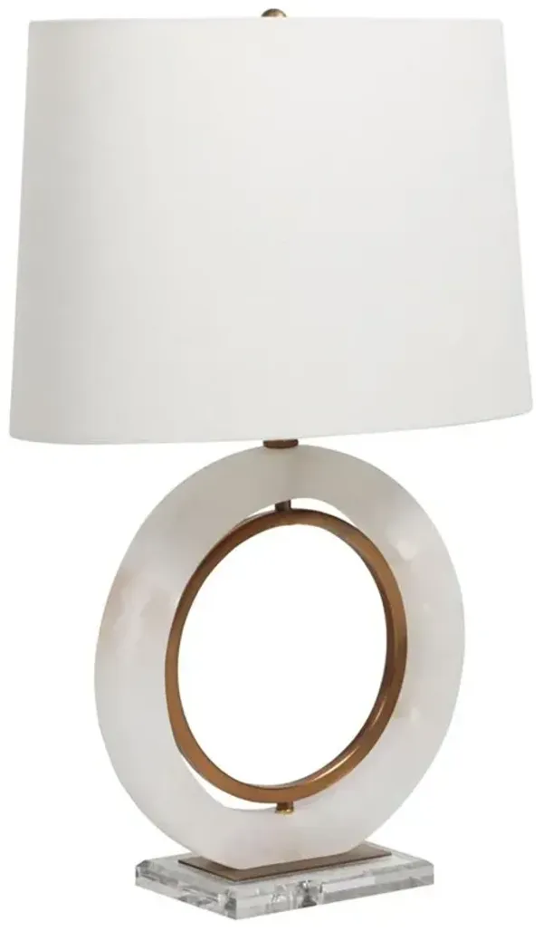 Janelle Modern Classic Brass Ring Alabaster Table Lamp