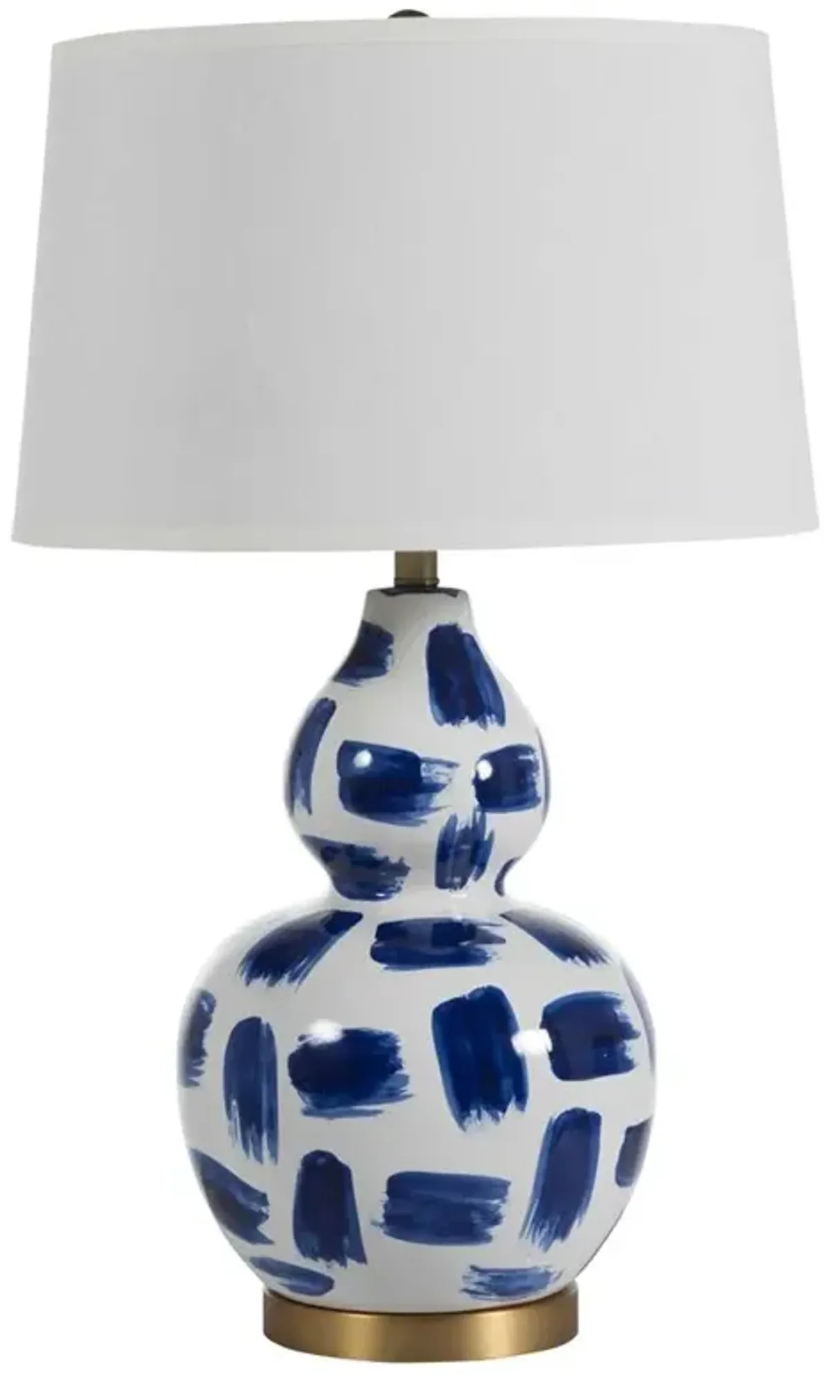 Luca Modern Double Gourd Blue Painted White Ceramic Table Lamp