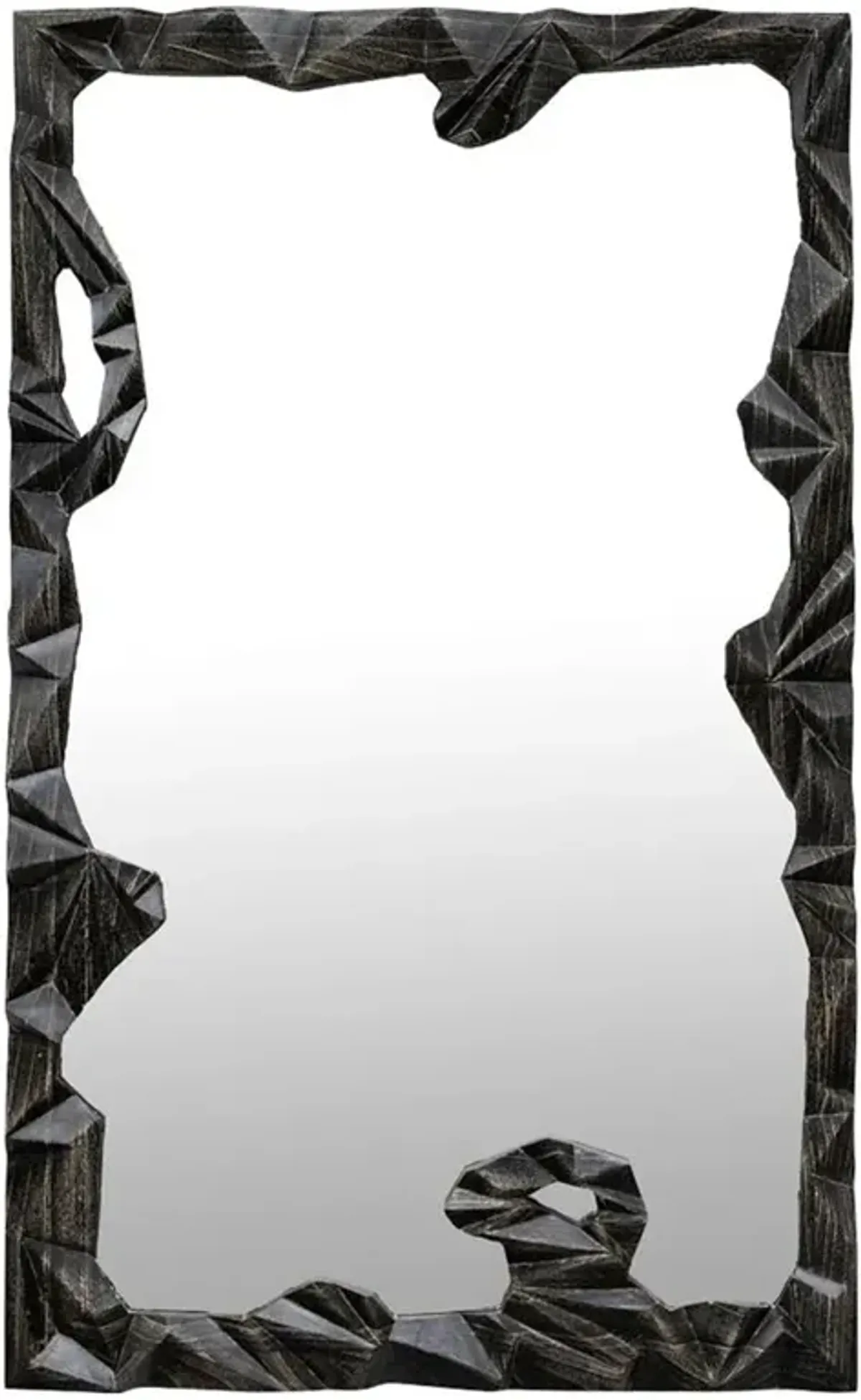 Cliff Modern Classic Black Creased Wood Wall Mirror