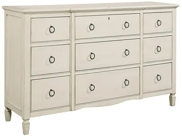 Juliet French Country White Wood 9 Drawer Dresser