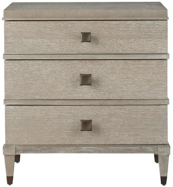 Norman Modern Classic Grey 3 Drawer Nightstand