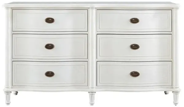 Carlotta French Country Off White Wood 6 Drawer Double Dresser