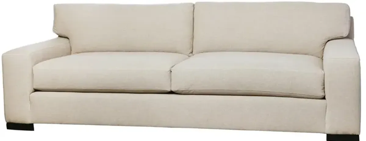 Cisco Home Loft Modern Classic Cream Cotton Upholstered Sofa - 96 inch