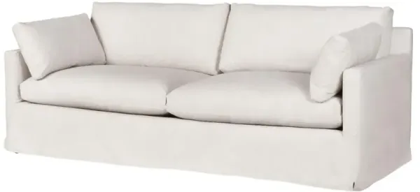 Cisco Home Louis Modern Classic White Linen Slipcovered Sofa - 90''W