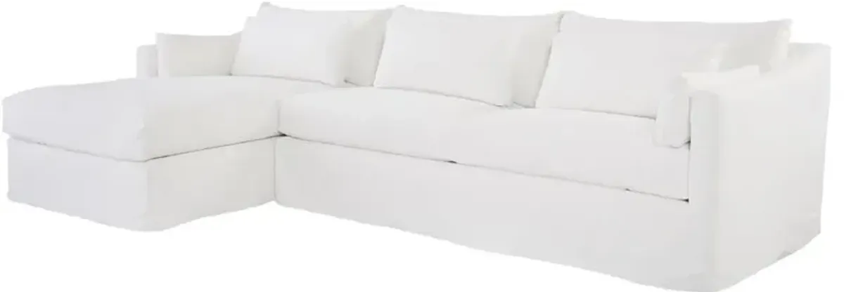 Cisco Home Rebecca Modern White Cotton Slipcovered Sectional Sofa - Left Arm Facing