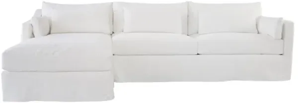 Cisco Home Rebecca Modern White Cotton Slipcovered Sectional Sofa - Left Arm Facing
