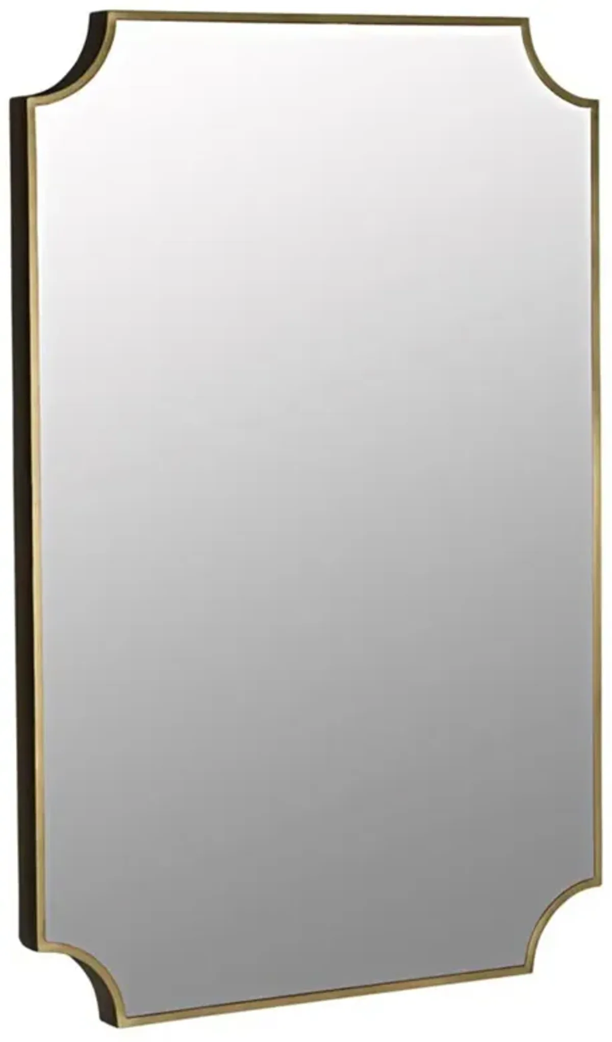 Magnus Modern Classic Antique Brass Metal Convexed Wall Mirror