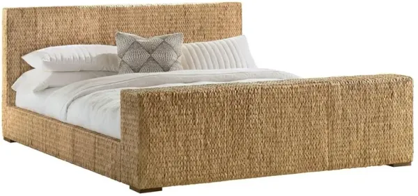 Daisy Coastal Beach Woven Natural Water Hyacinth Plinth Bed - King