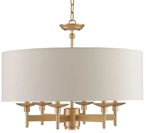Brody Modern Classic Ivory Drum Antique Brass Chandelier