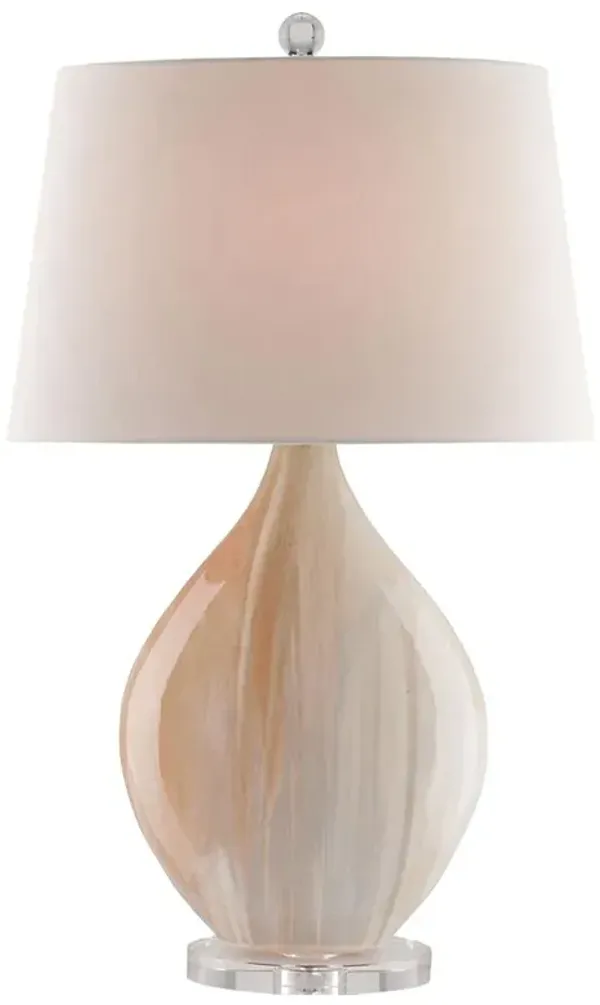 Logan Coastal Beach Amber Finished Ceramic Table Lamp