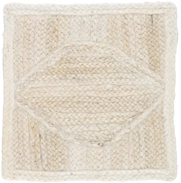 Reece Global Beige Diamond Trellis Jute Solid Rug - Sample