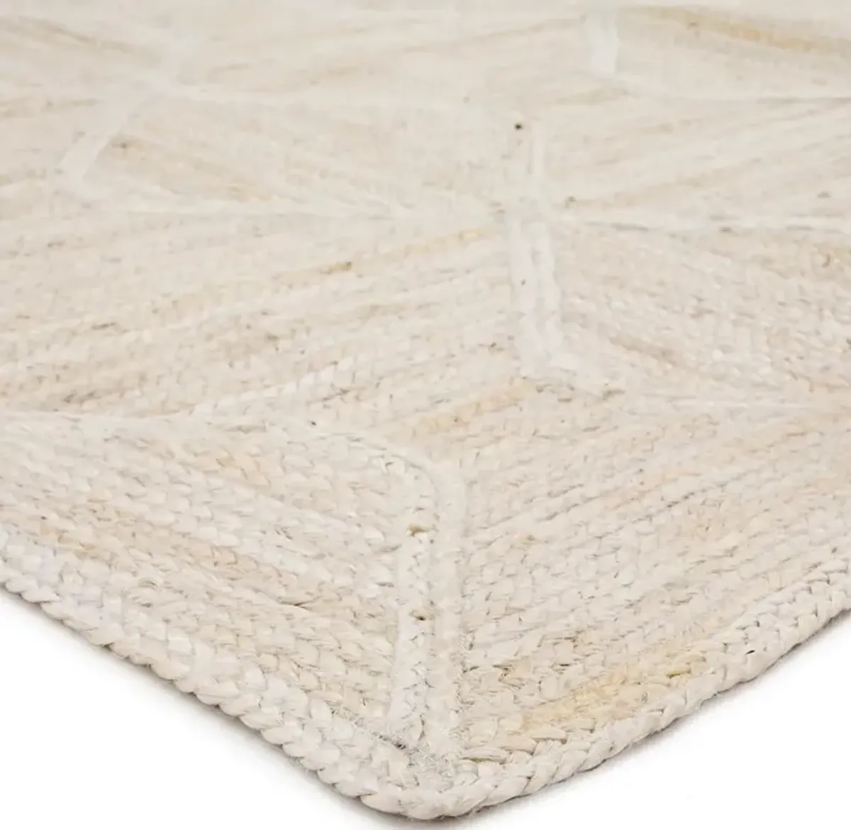 Reece Global Beige Diamond Trellis Jute Solid Rug - 9'6"x13'6"