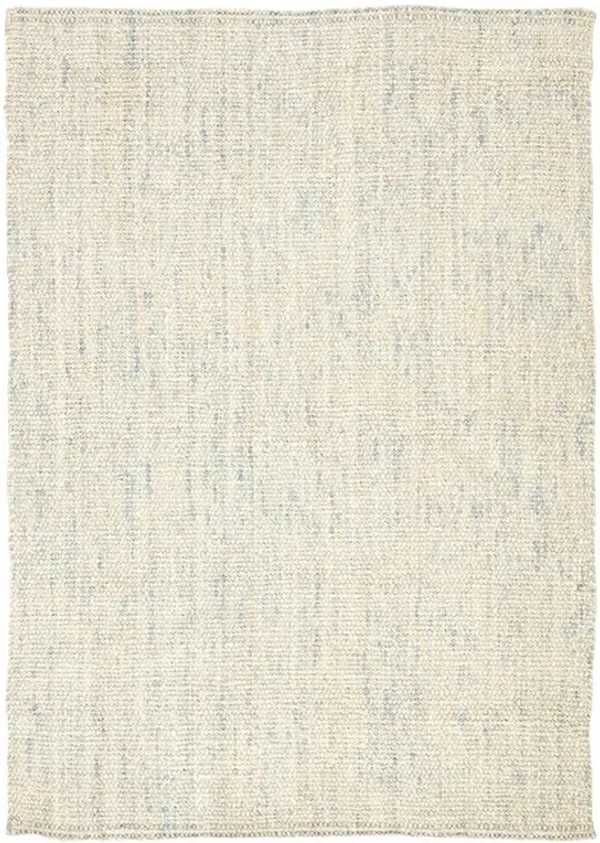 Reece Coastal Beach Ivory Blue Jute Solid Rug - 5'x8'