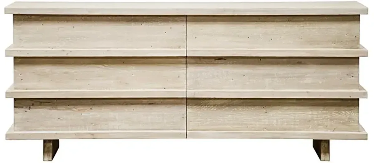 Ella Rustic Lodge Grey Washed Reclaimed Wood Dresser