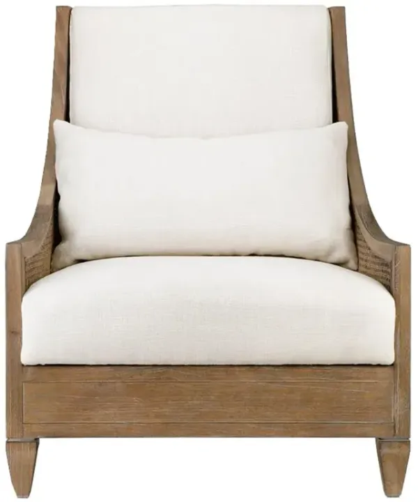 Raleigh French Country Brown Mahogany Bleached Cane Club Chair