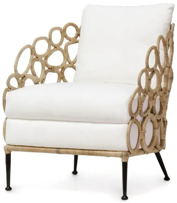 Palecek Ella Coastal Beach Woven Rattan Round Occasional Chair