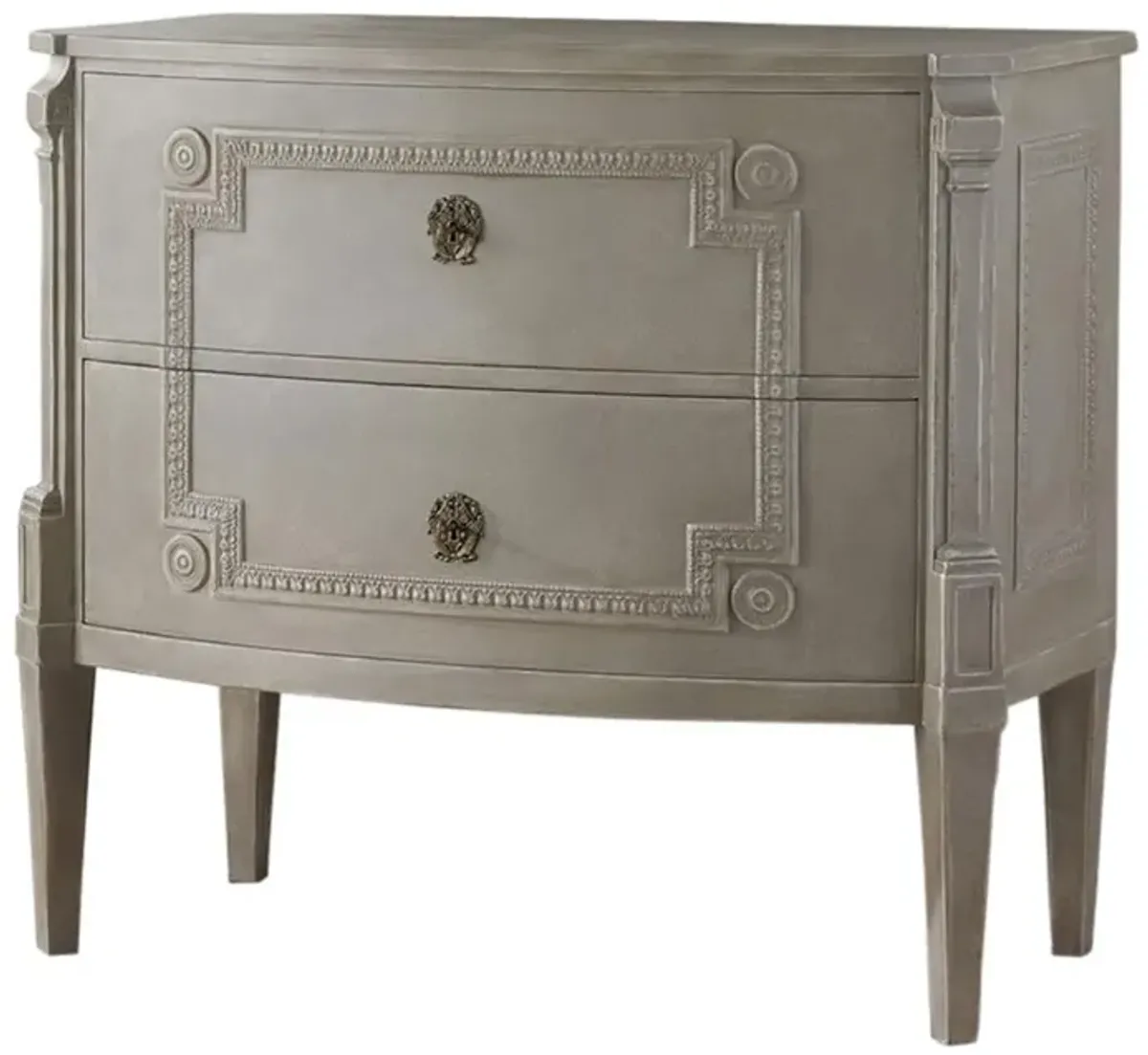 Beatrice French Country 2 Drawer Grey Nightstand