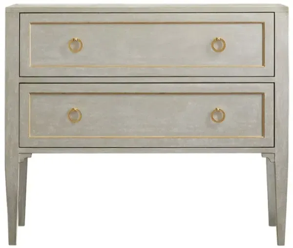 Felisima Modern Classic Gold Leaf Antique Grey Nightstand