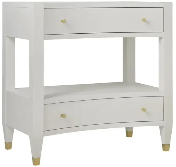 Lillia Rustic Lodge Gold Accented White 2 Drawer Nightstand