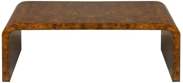 Worlds Away Newbury Modern Classic Dark Brown Burl Rectangular Coffee Table