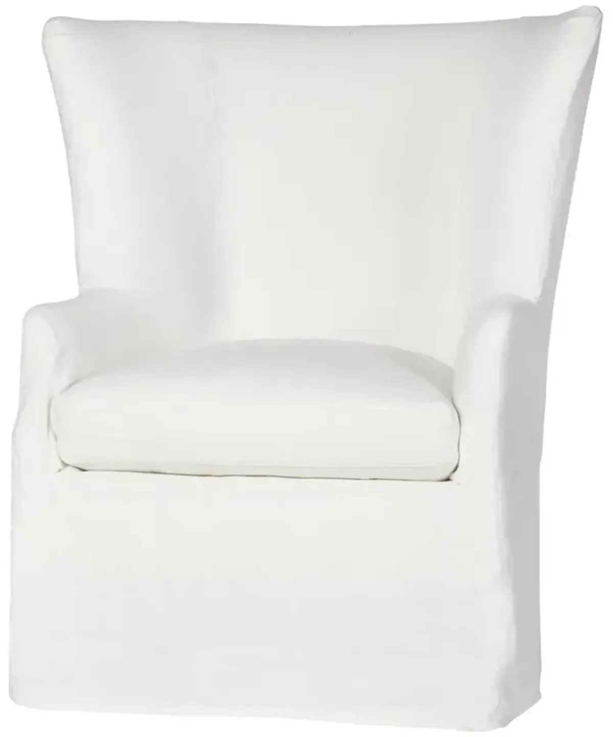 Cisco Home Federico Modern Classic White Linen Slip Cover Wing Back Arm Chair