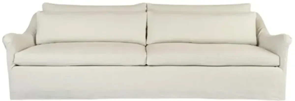Cisco Home Genevieve Modern Classic  Ivory Linen Slipcovered Sofa - 84 inch