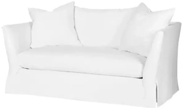 Cisco Home Seda Modern Classic White Cotton Slip Cover Loveseat