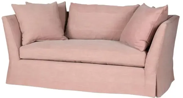 Cisco Home Seda Modern Classic Pink Cotton Slip Cover Loveseat