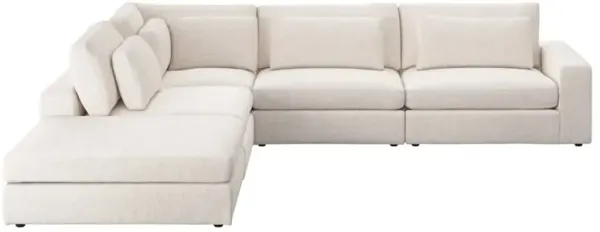 Candace Modern Classic Cream 5 Piece Sectional - RAF - 132"