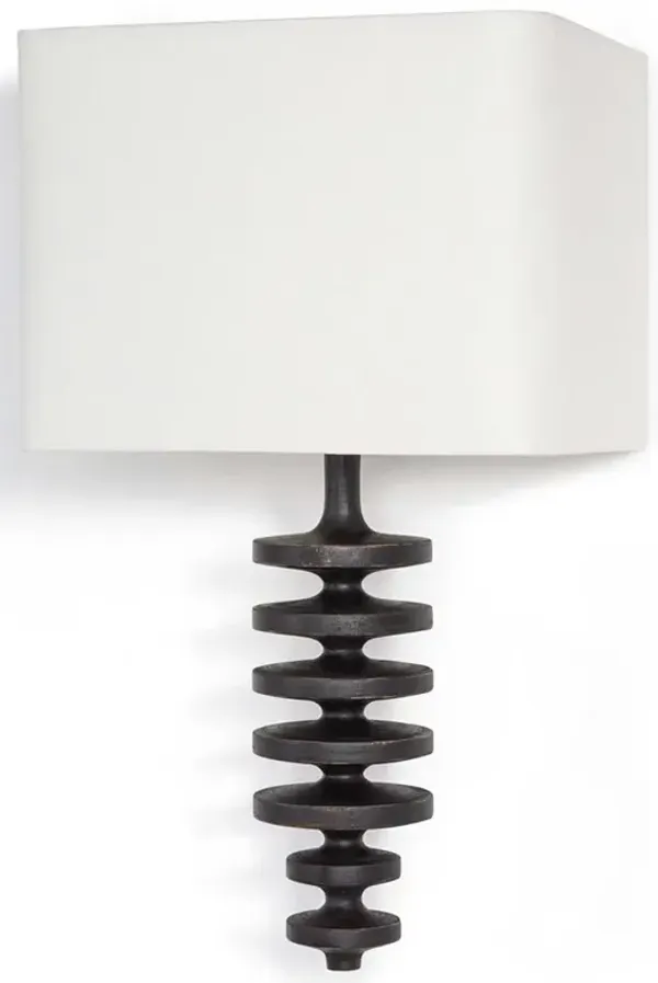 Fishbone Coastal Beach Ebony Birch Wood Sconce