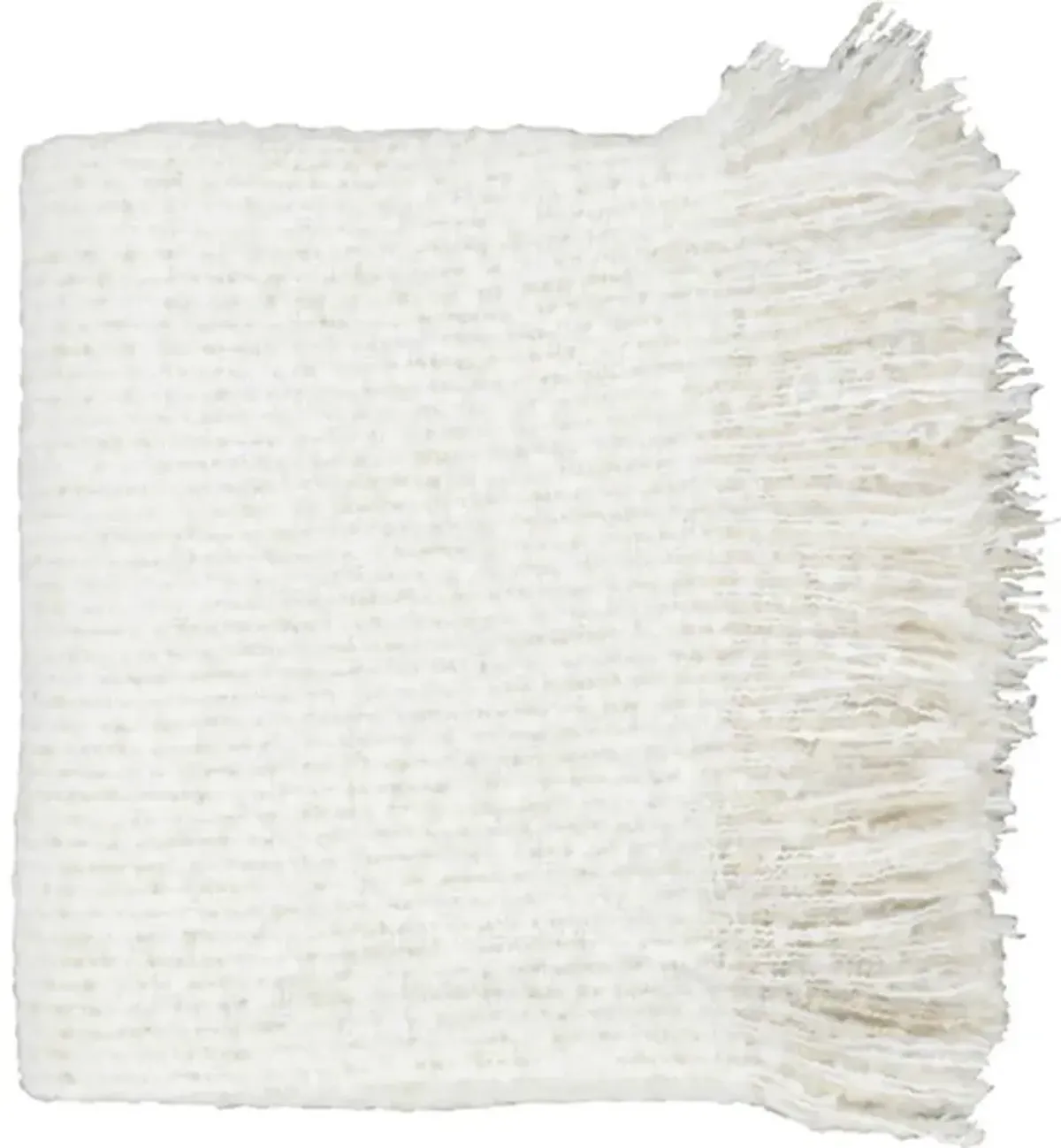 Joy Modern Classic Ivory Woven Throw Blanket
