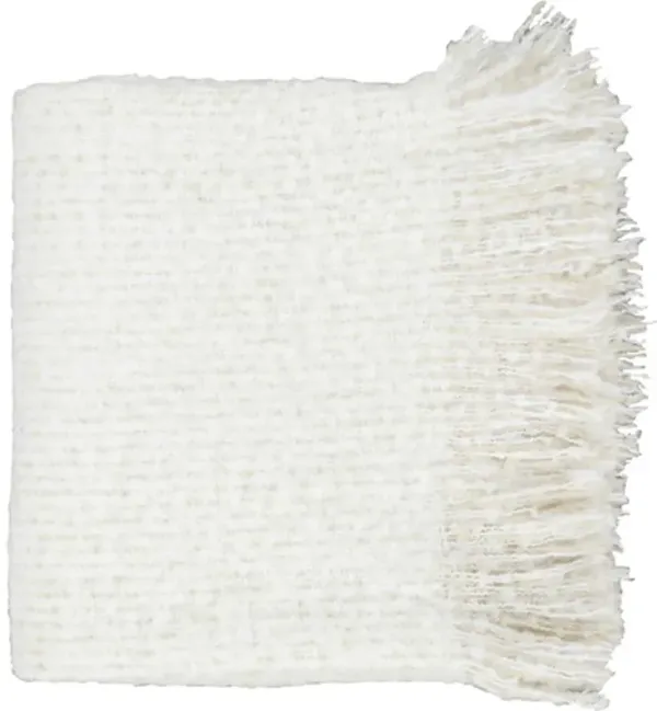 Joy Modern Classic Ivory Woven Throw Blanket