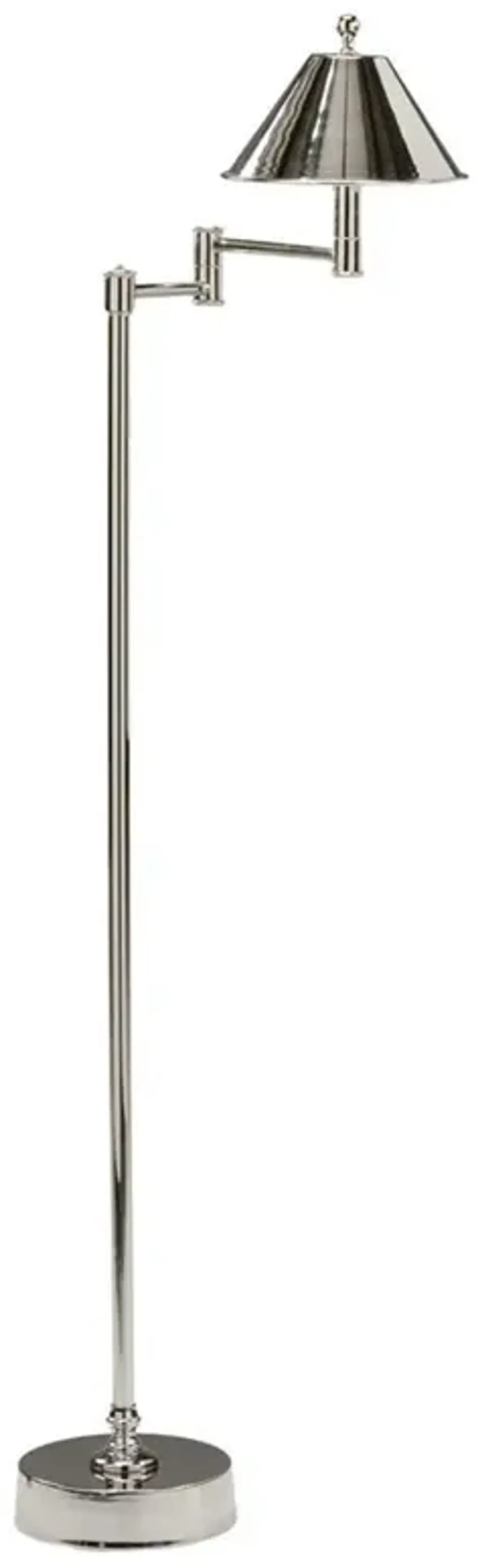 Whittaker Industrial Loft Silver Metal Adjustable Swing Arm Floor Lamp