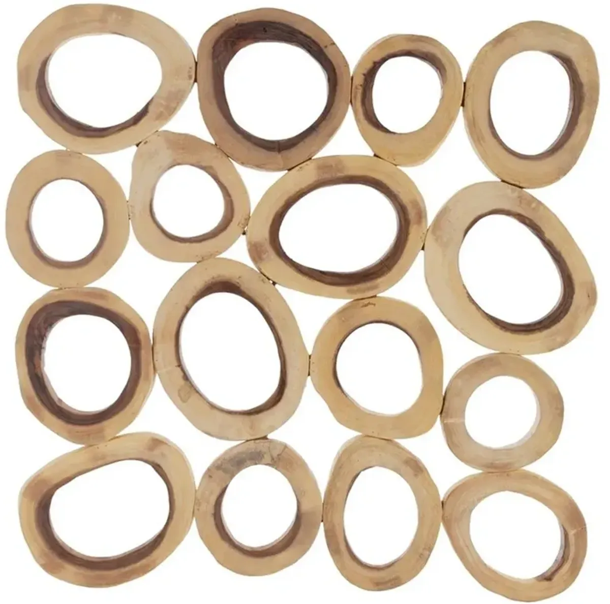 Runa Natural Chamcha Wood Square Wall Sculpture - Large