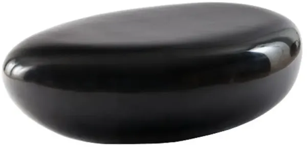 Maxim Modern Classic Gel Black Resin Outdoor Block Coffee Table - Small