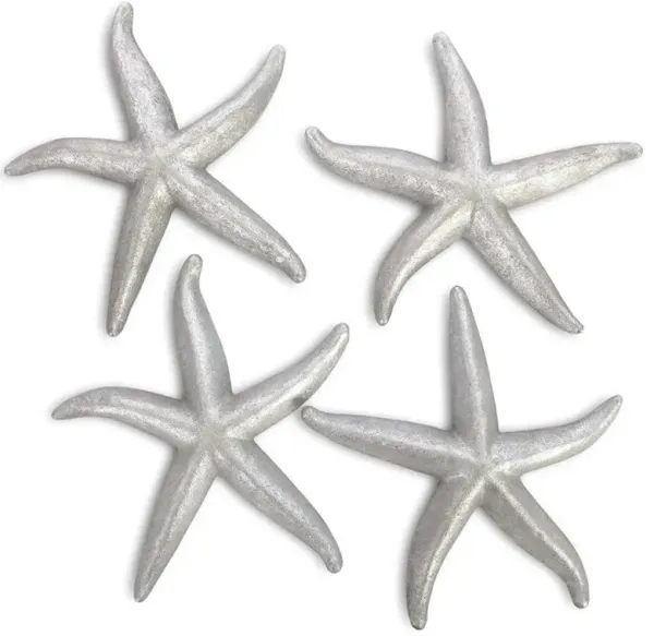 Xerxes Silver Leaf Starfish Wall Sculpture Set - Large