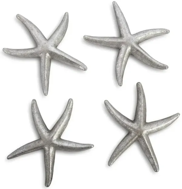 Xerxes Silver Leaf Starfish Wall Sculpture Set - Small