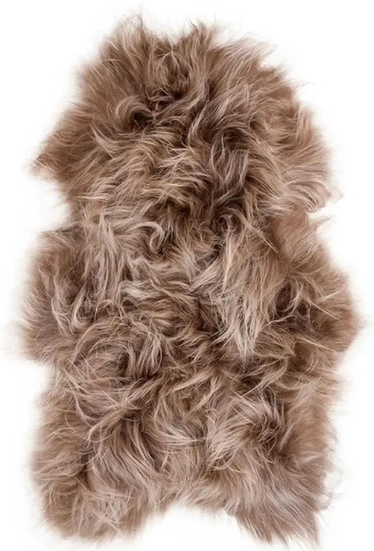 Alivia Modern Classic Brown Long Wool Sheepskin Rug - 2'x3'