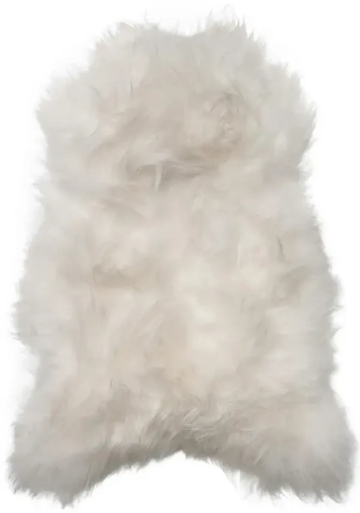 Alivia Modern Classic White Long Wool Sheepskin Rug - 2'x3'
