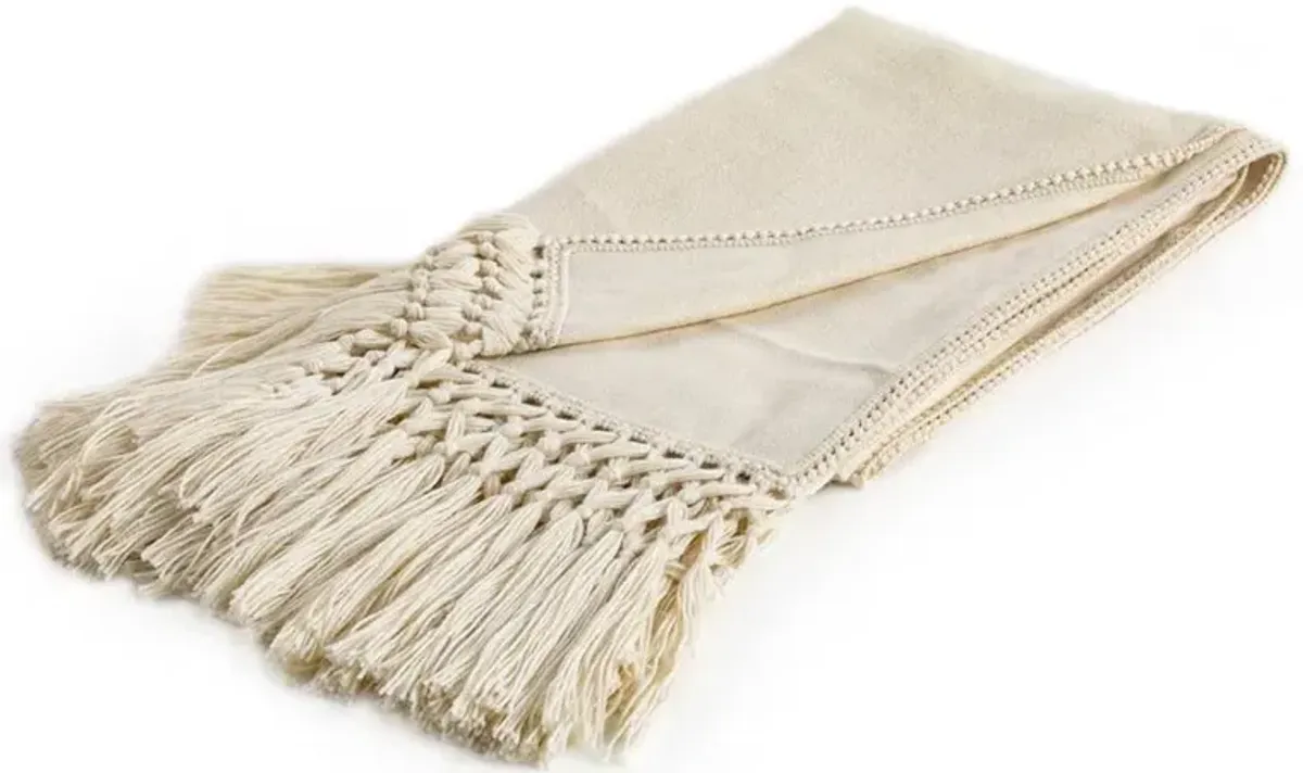 Nylah Modern Woven Baby Alpaca Throw Blanket - Ivory