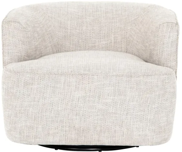 Adelyn Modern Classic Beige Performance Round Swivel Barrel Chair