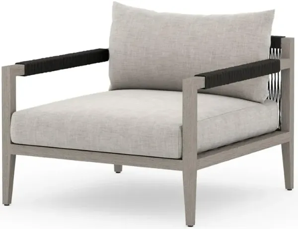 Cheryl Modern Light Grey Cushion Teak Wood Outdoor Arm Chair