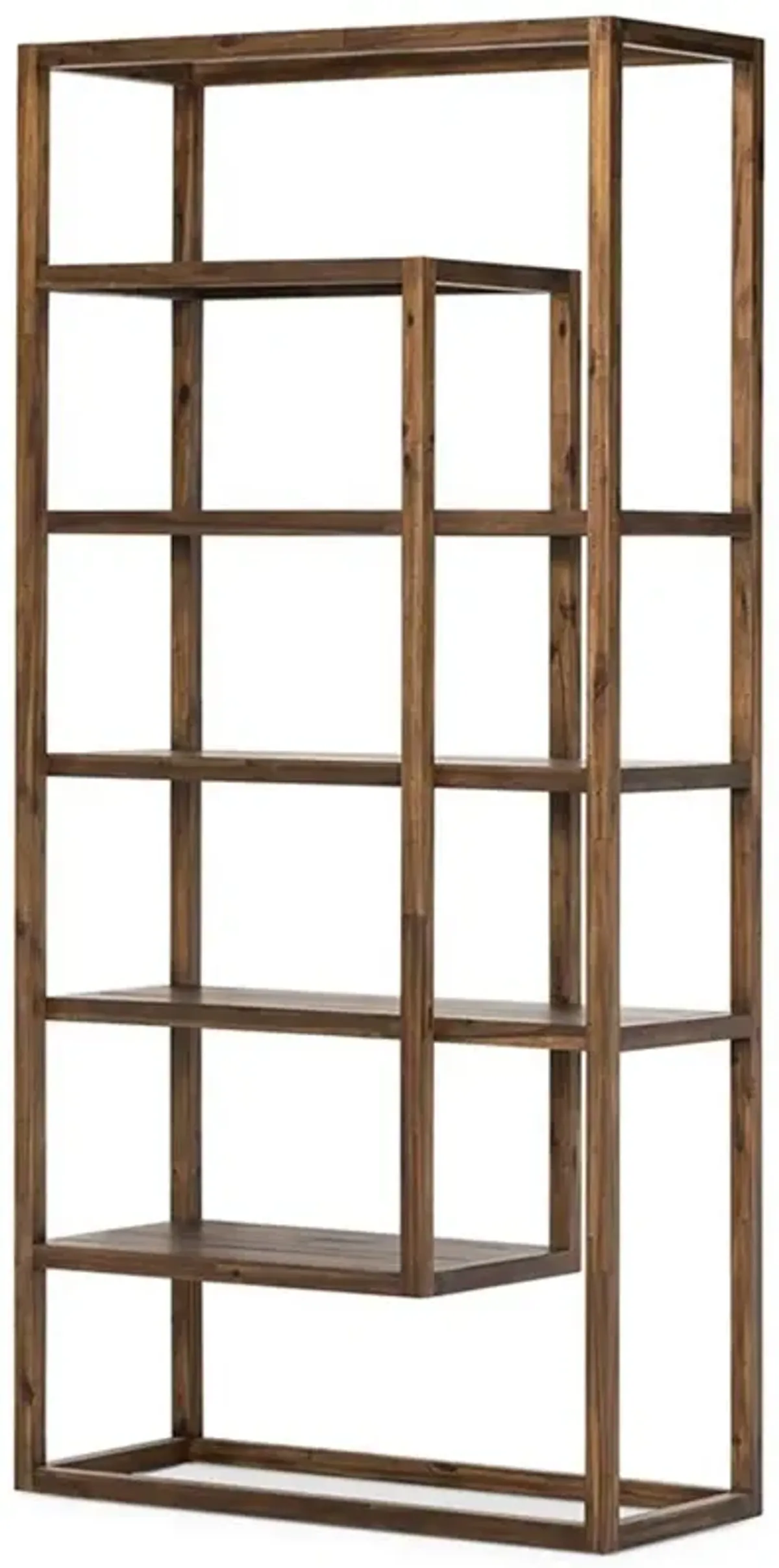 Jam Modern Classic Brown Acacia Wood Display Bookcase