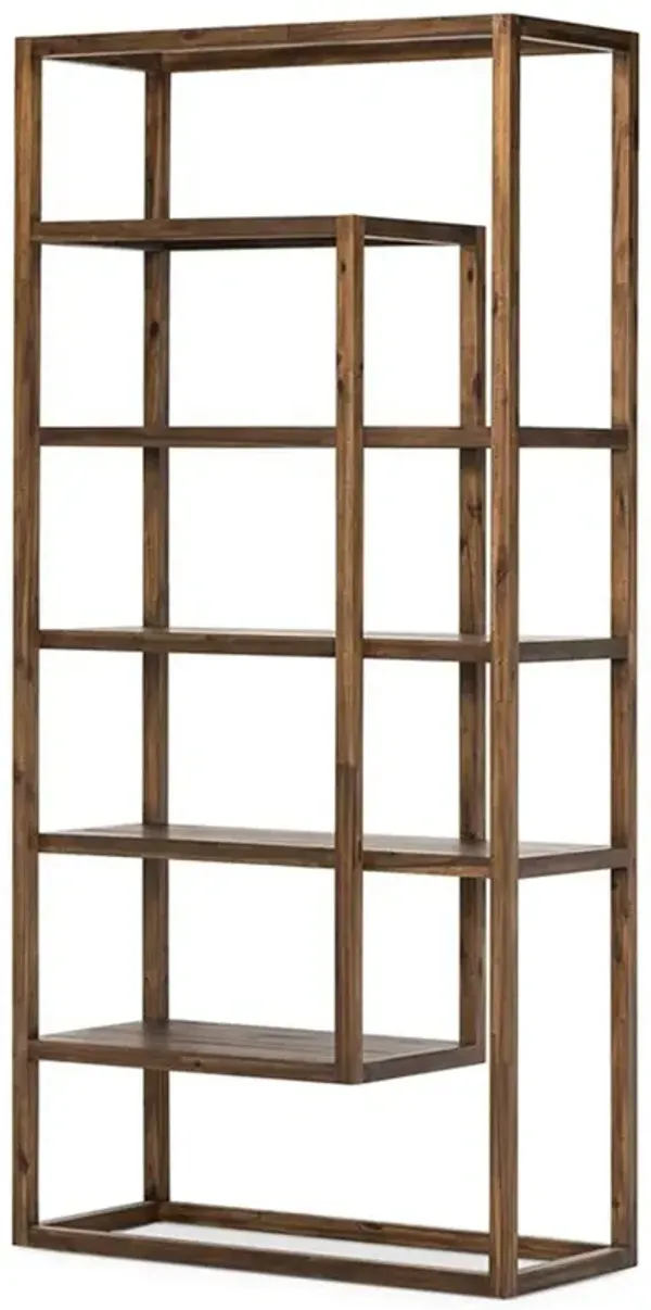 Jam Modern Classic Brown Acacia Wood Display Bookcase