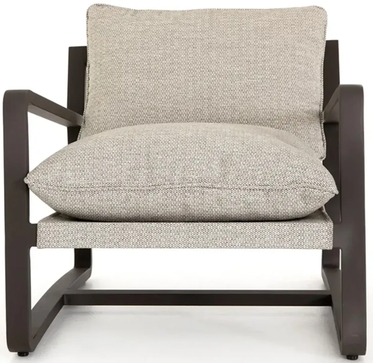 Maliyah Modern Classic Grey Cushion Bronze Aluminum Outdoor Lounge Chair