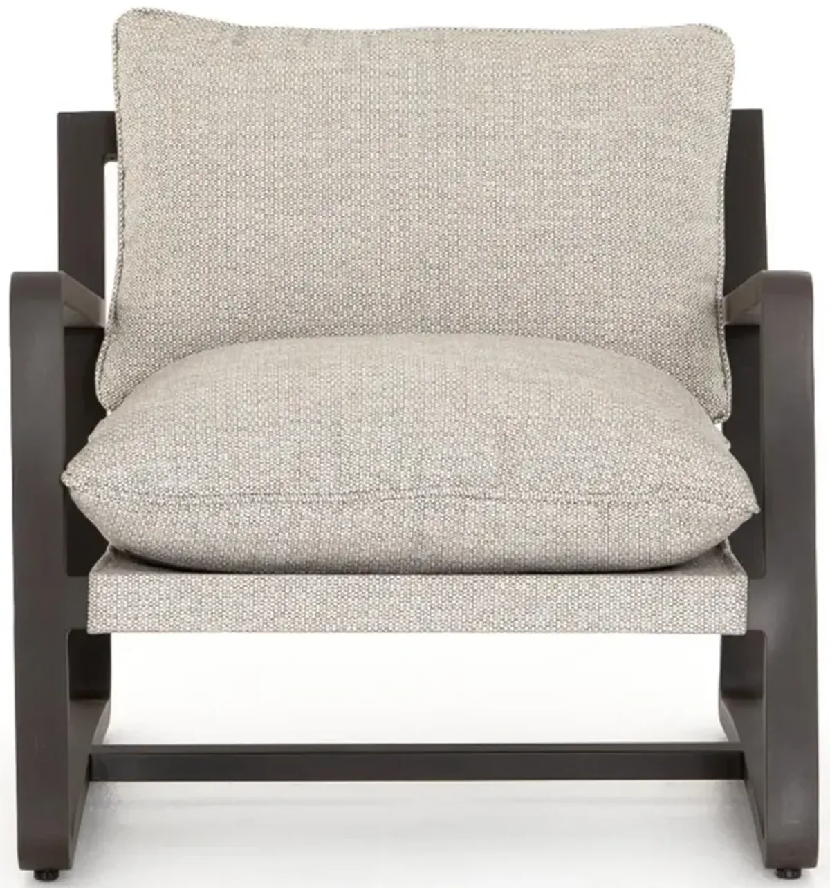 Maliyah Modern Classic Grey Cushion Bronze Aluminum Outdoor Lounge Chair