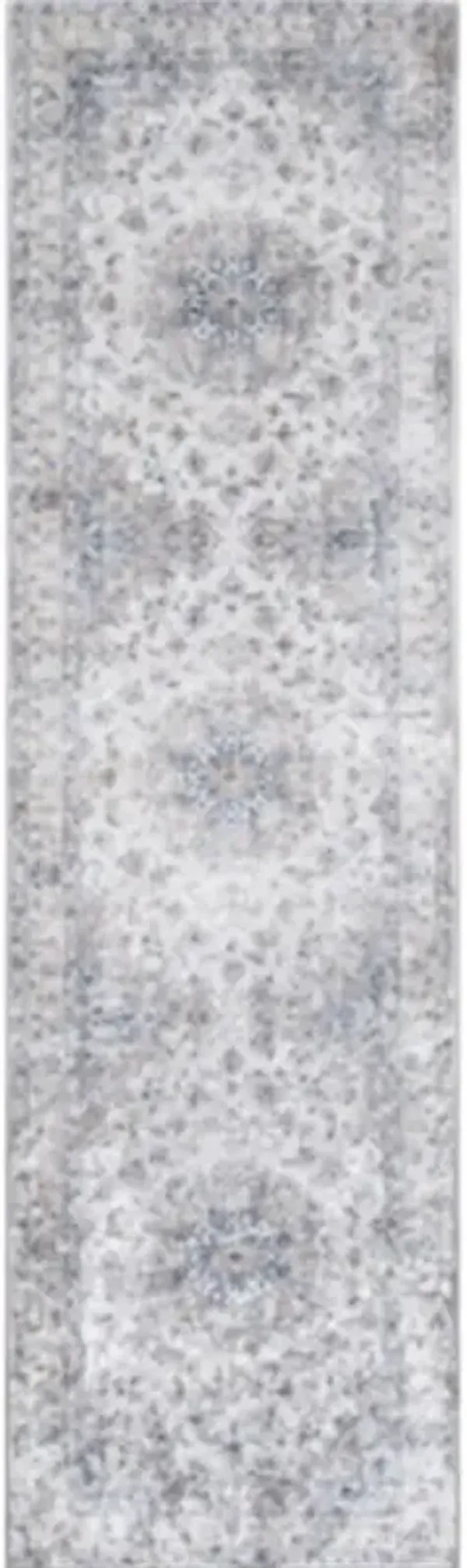 Coen French Country Grey Medallion Patterned Rug - 2'3"x8'