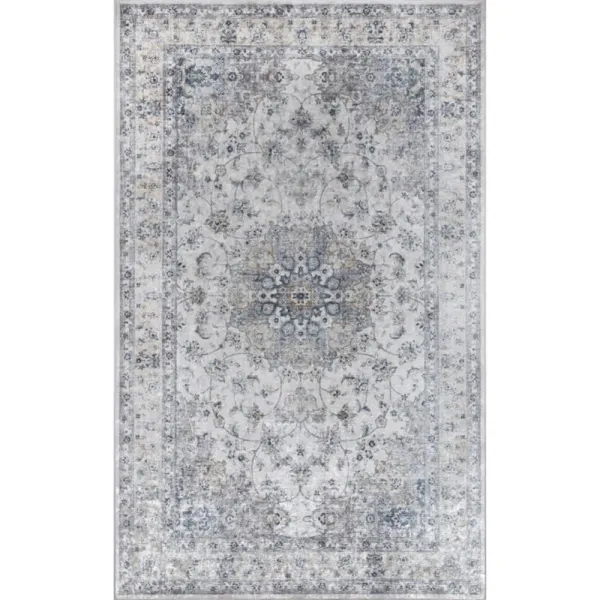 Coen French Country Grey Medallion Patterned Rug - 3'6"x5'6"