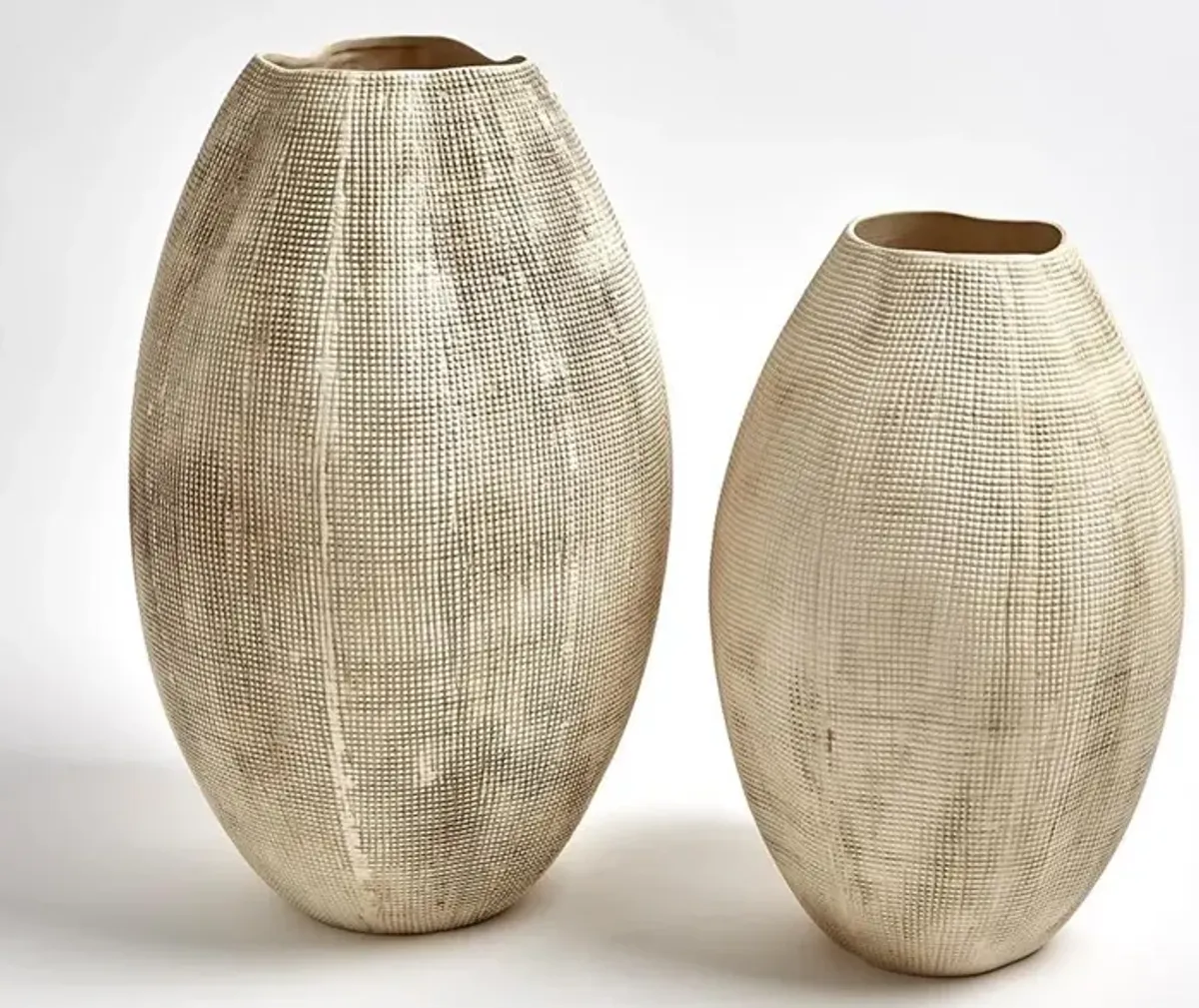 Novie French Country Rustic White Ceramic Textured Vase