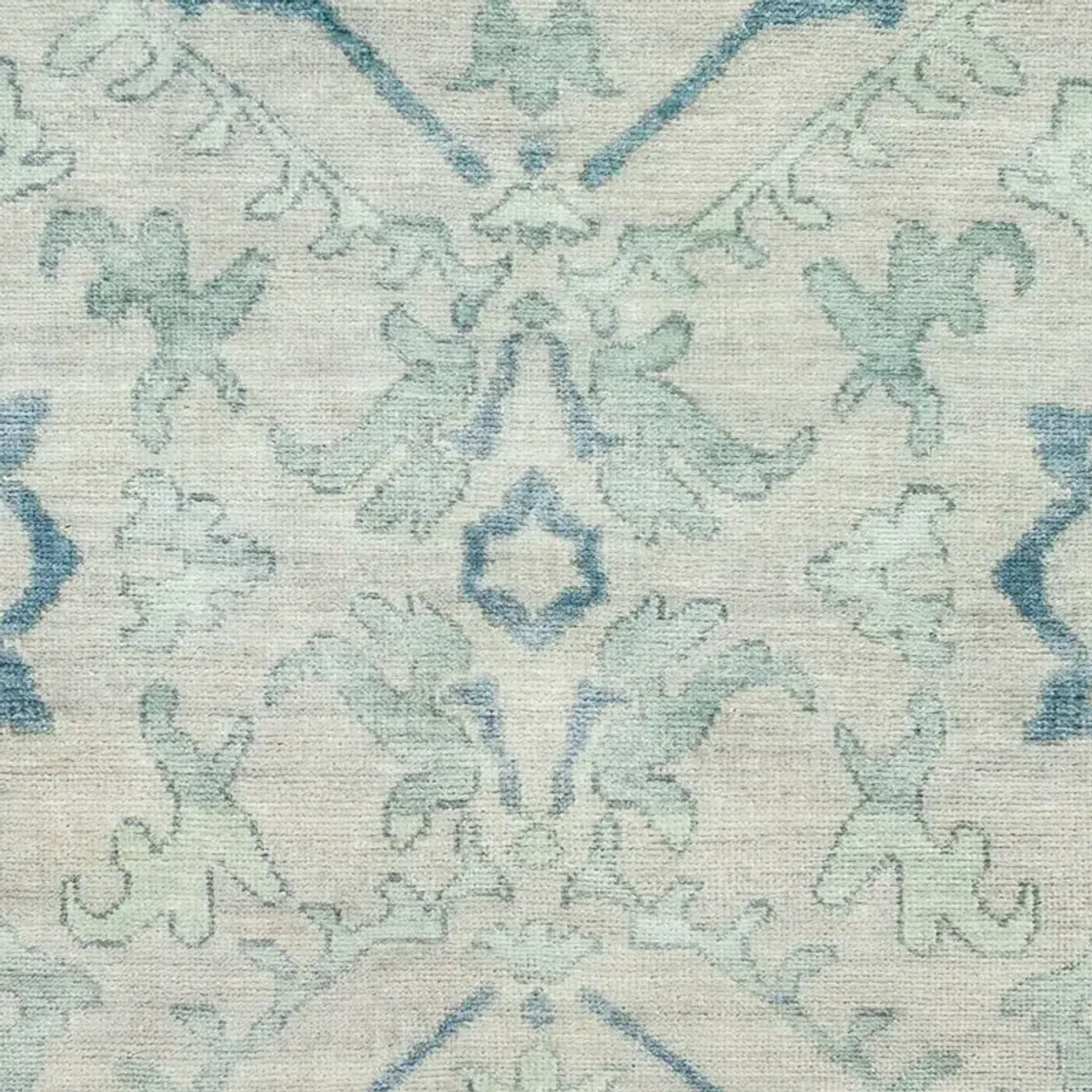 Caerus Light Sage Wool Medallion Patterned Hand Knotted Rug - 3'6" x 5'6"